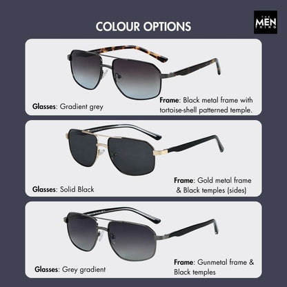2174 ECLIPSE EDGE -   Square Aviator Style - HD Polarised Sunglasses for Men - UV400 Protection, Stainless Steel Frame - THE MEN THING