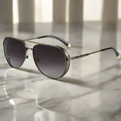 2181 PRESTIGE LUXE -  Aviator  Style - HD Polarised Sunglasses for Men - UV400 Protection, Stainless Steel Frame - THE MEN THING