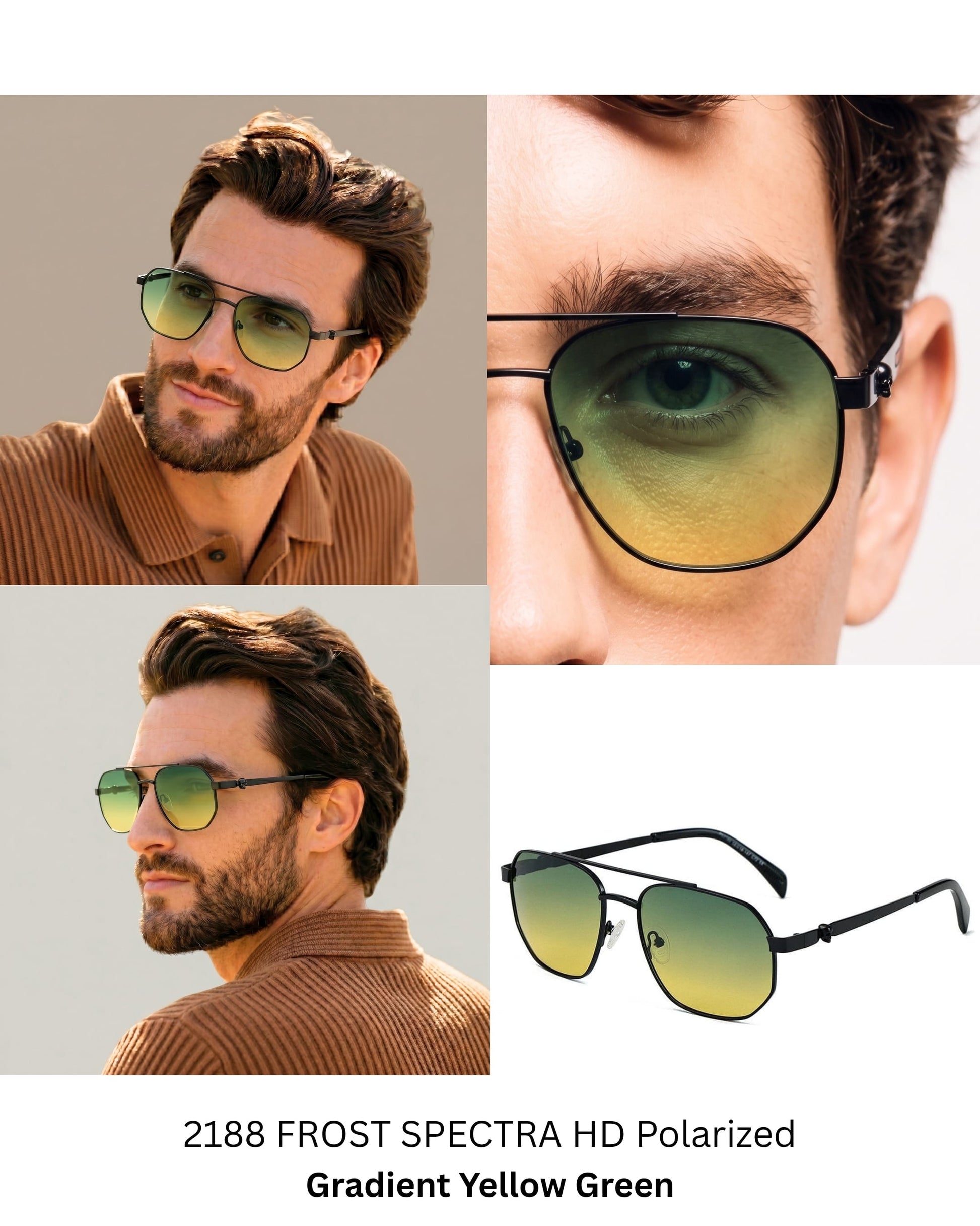 2188 FROST SPECTRA HD Polarized Sunglasses for Men - UV400 Protection, Stainless Steel Frame - THE MEN THING