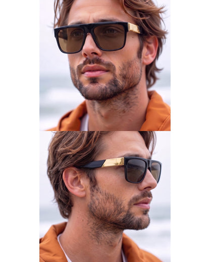 2192 GRAYSCALE BLAZE HD Polarized Sunglasses for Men - UV400 Protection, Stainless Steel Frame - THE MEN THING