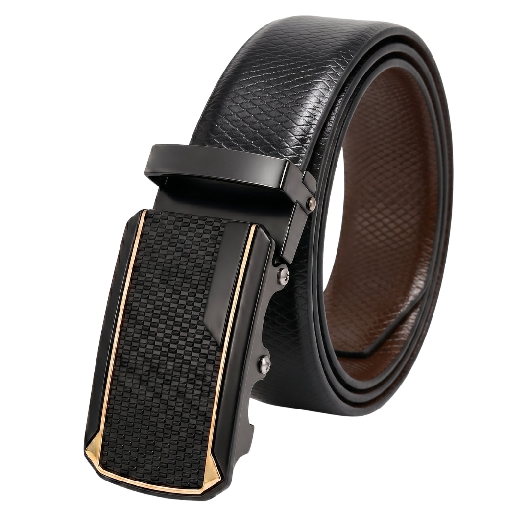 Mens Genuine Leather Belt | 2 in 1 Reversible (Black & Brown) (1 Pc.) - REXVA