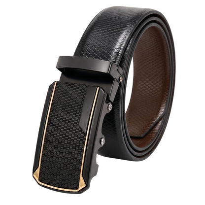 Mens Genuine Leather Belt | 2 in 1 Reversible (Black & Brown) (1 Pc.) - REXVA