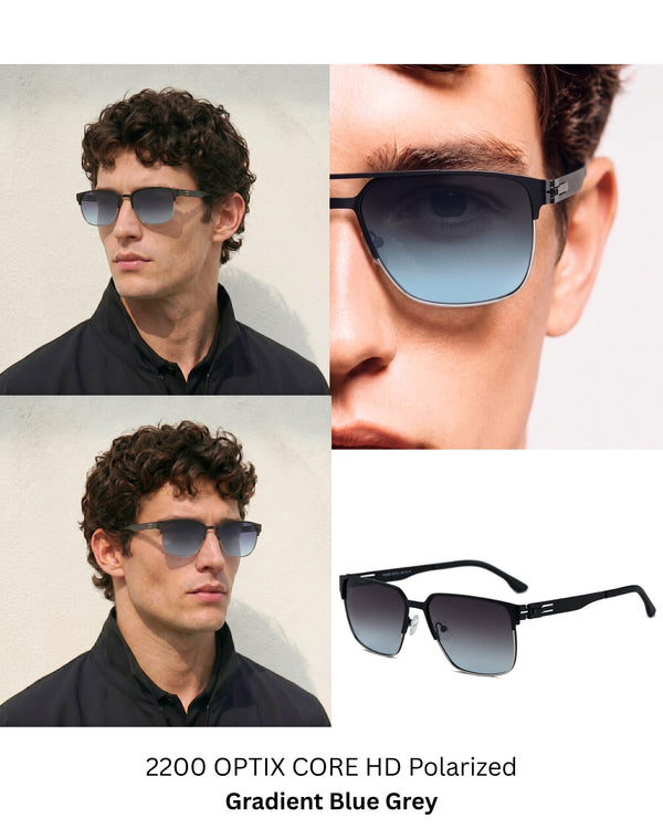 2200 OPTIX CORE HD Polarized Sunglasses for Men - UV400 Protection, Stainless Steel Frame