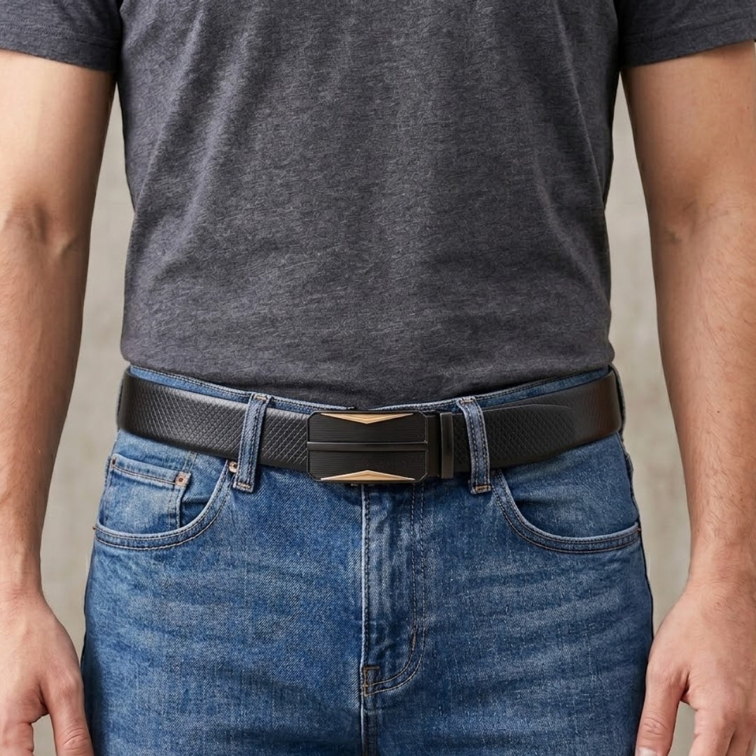Mens Genuine Leather Belt | 2 in 1 Reversible (Black & Brown) (1 Pc.) - REXVA