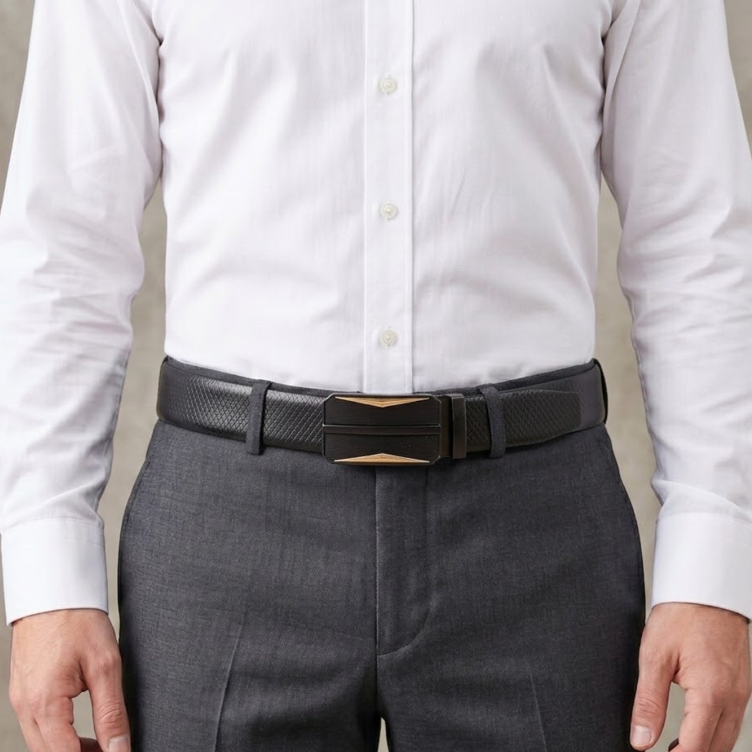 Mens Genuine Leather Belt | 2 in 1 Reversible (Black & Brown) (1 Pc.) - REXVA