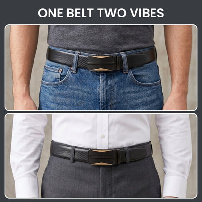 Mens Genuine Leather Belt | 2 in 1 Reversible (Black & Brown) (1 Pc.) - REXVA