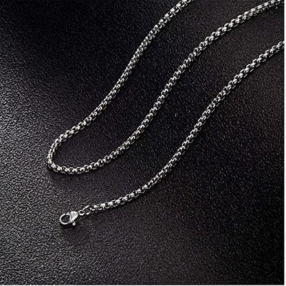 26 Inch Chain - ROUNDED BOX - 3mm Chain Stainless Steel - THE MEN THING