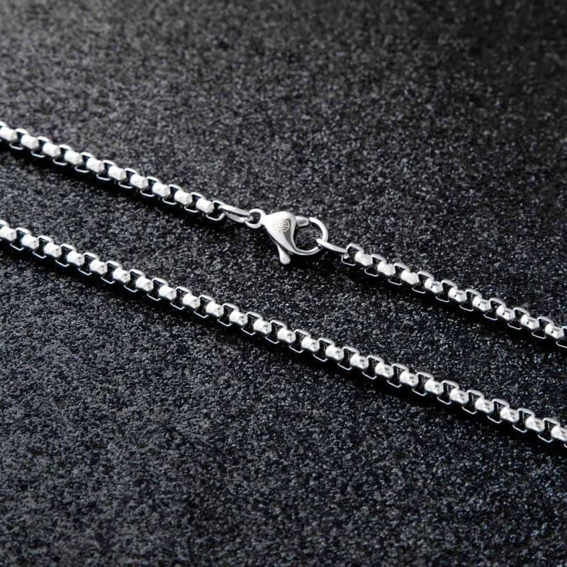 26 Inch Chain - ROUNDED BOX - 3mm Chain Stainless Steel - THE MEN THING