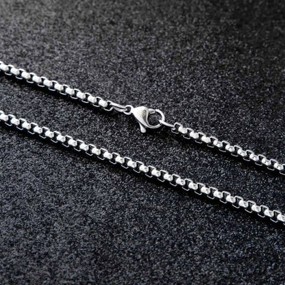26 Inch Chain - ROUNDED BOX - 3mm Chain Stainless Steel - THE MEN THING