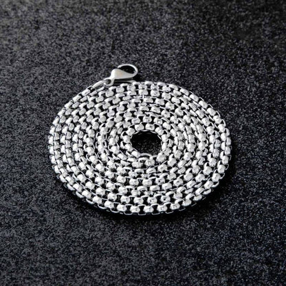 26 Inch Chain - ROUNDED BOX - 3mm Chain Stainless Steel - THE MEN THING