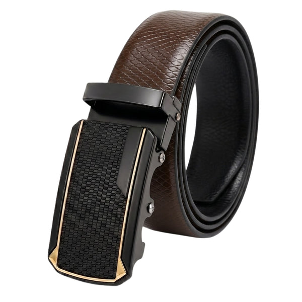 Mens Genuine Leather Belt | 2 in 1 Reversible (Brown & Black) (1 Pc.) - REXVA