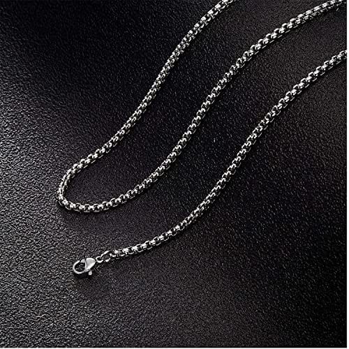 28 Inch Chain - ROUNDED BOX - 3mm Chain Stainless Steel - THE MEN THING