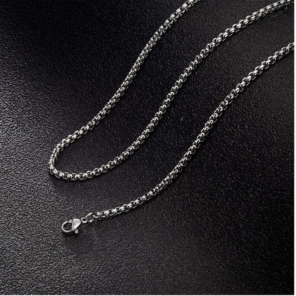 28 Inch Chain - ROUNDED BOX - 3mm Chain Stainless Steel - THE MEN THING