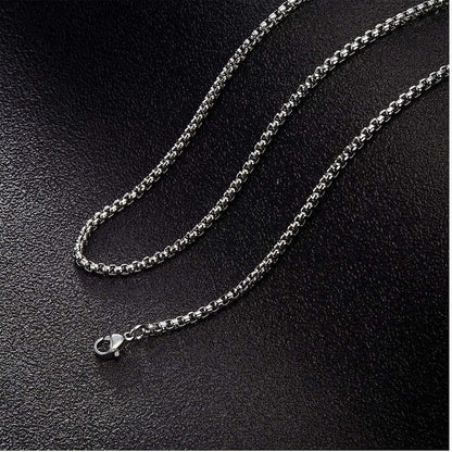 28 Inch Chain - ROUNDED BOX - 3mm Chain Stainless Steel - THE MEN THING