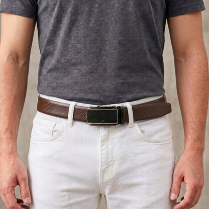 Mens Genuine Leather Belt | 2 in 1 Reversible (Brown & Black) (1 Pc.) - REXVA