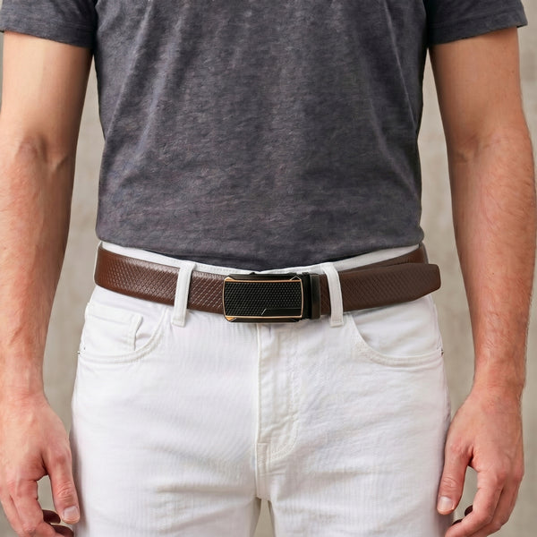 Mens Genuine Leather Belt | 2 in 1 Reversible (Brown & Black) (1 Pc.) - REXVA