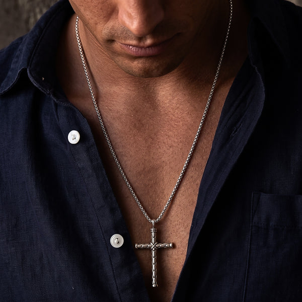 HOLY ARMOR - 31mm Titanium Steel Pendant with 23inch Round Box 4mm Chain for Men & Boys