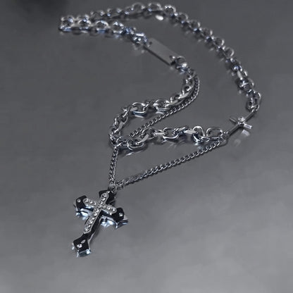CROSS FUSION - 26mm Titanium Steel Pendant with 8mm Chain for Men & Boys - 21 inch