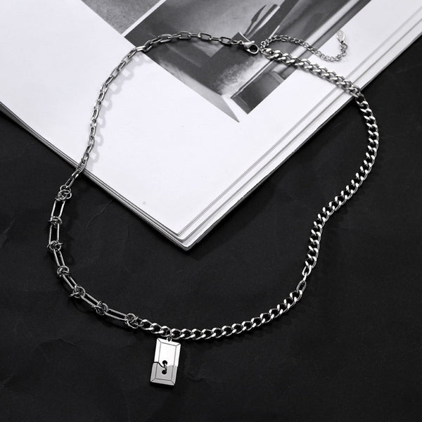 SPLIT TAG - 13mm Titanium Steel Pendant with 9mm Chain for Men & Boys (22 to 24 inch)