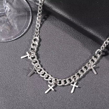 MULTI CROSS LINK - 11mm Titanium Steel Pendant with 7mm Chain for Men & Boys - 24 inch