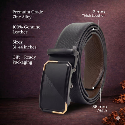 Mens Genuine Leather Belt | 2 in 1 Reversible (Black & Brown) (1 Pc.) - REXVA