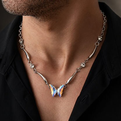 RAINBOW WING - 26mm Titanium Steel Pendant with 9mm Chain for Men & Boys (18 to 20inch)