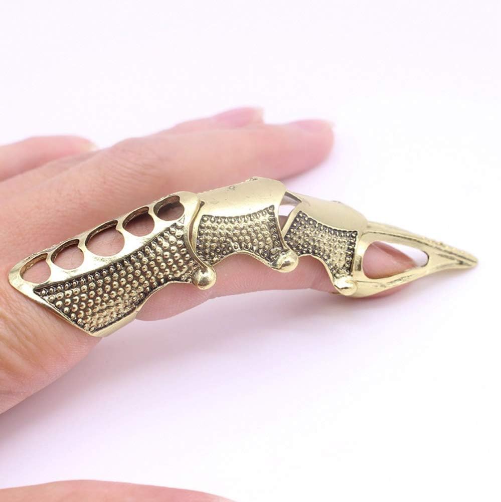 Rinoskin - Gold Guard Adjustable Knuckle Joint Full Finger Ring For Men & Boys