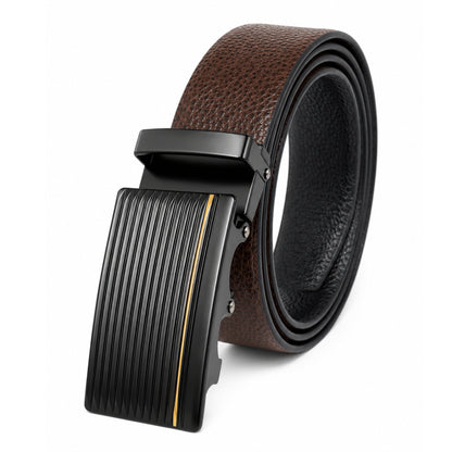 Mens Genuine Leather Belt | 2 in 1 Reversible (Brown & Black) (1 Pc.) - LUXORIC