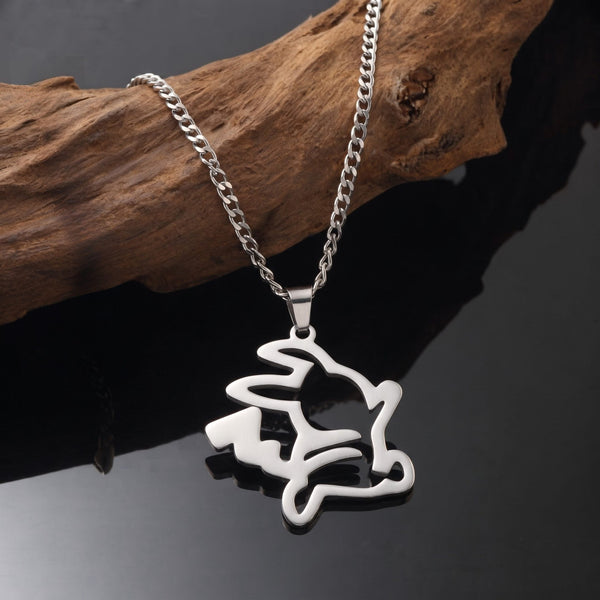 BUNNY ICON - 26mm Titanium Steel Pendant with 27inch 4mm Curb Chain for Men & Boys