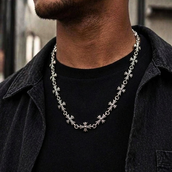 GOTHIC TEMPLAR - Stylish Titanium Steel Necklaces 11mm Chain for Men & Boys (20inch)