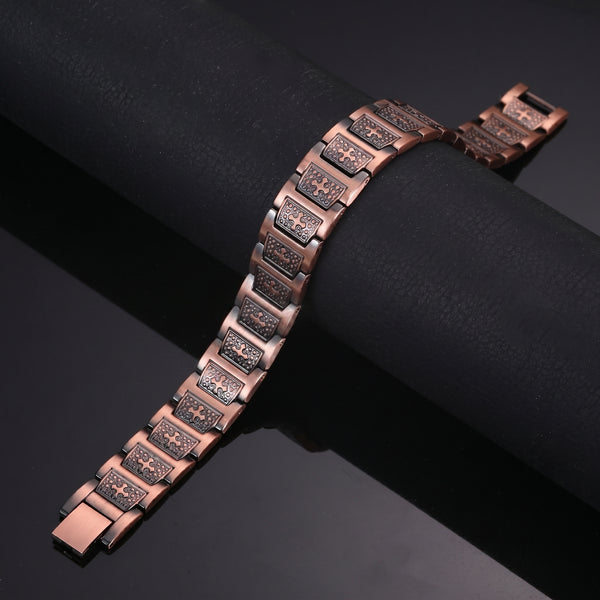 CELTIC CROSS - 16mm Magnetic Copper Bracelet with Open Box Clasps for Men & Boys (8.5 inch)