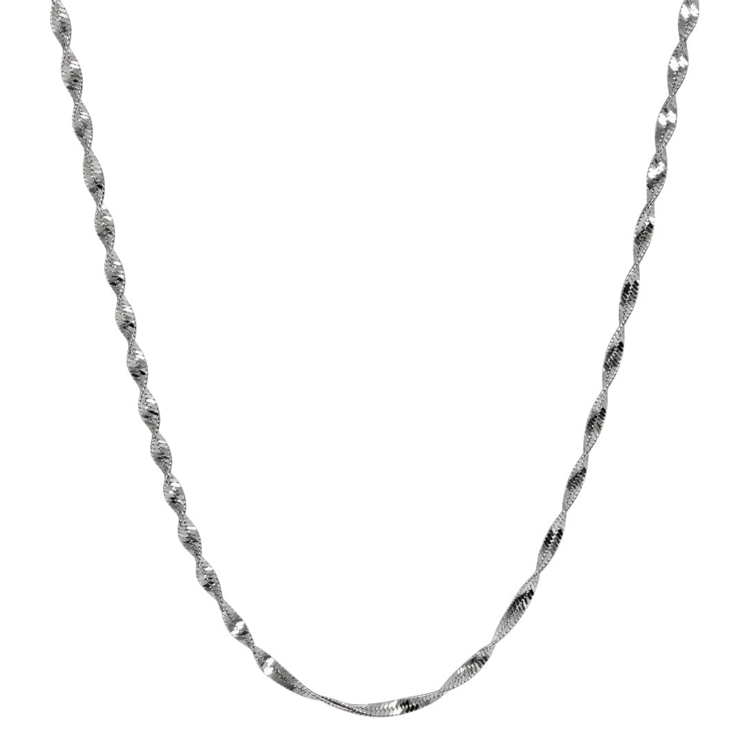 TWIST SERPENTINE - 1mm Stainless Steel Twist Chain with Lobster Clasp for Men & Boys (21 inch)