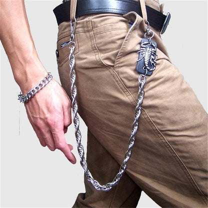 STINGER CHAIN - Alloy Heavy Wallet Biker Jeans Chain with Lobster Clasps for Men & Boys - "27"inch