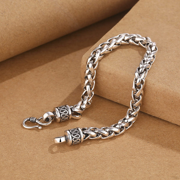 NORDIC BRAID - 7 mm Pure Stainless Steel Bracelet, for Men & Boy (7-8-9 Inch)