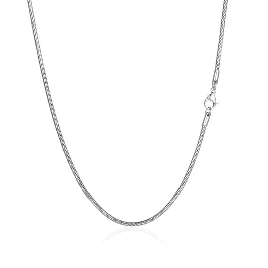 THE MEN THING Chain for Men - 2.3mm Round Snake Chain Silver Stainless Steel 21.5inch for Men & Boys
