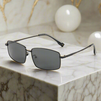 3295 - OBLIVION EDGE- HD Polarised Sunglasses for Men - UV400 Protection, Stainless Steel Frame - Black Lens - THE MEN THING