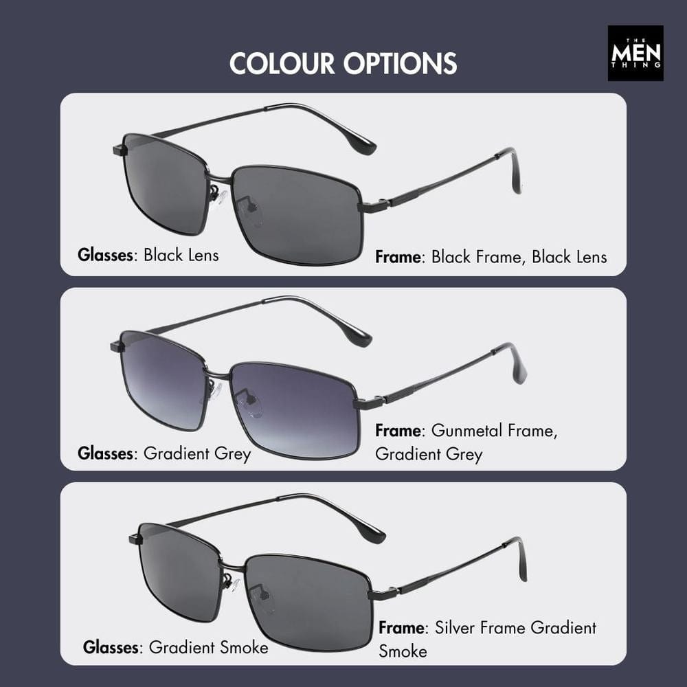3295 - OBLIVION EDGE- HD Polarised Sunglasses for Men - UV400 Protection, Stainless Steel Frame - Black Lens - THE MEN THING