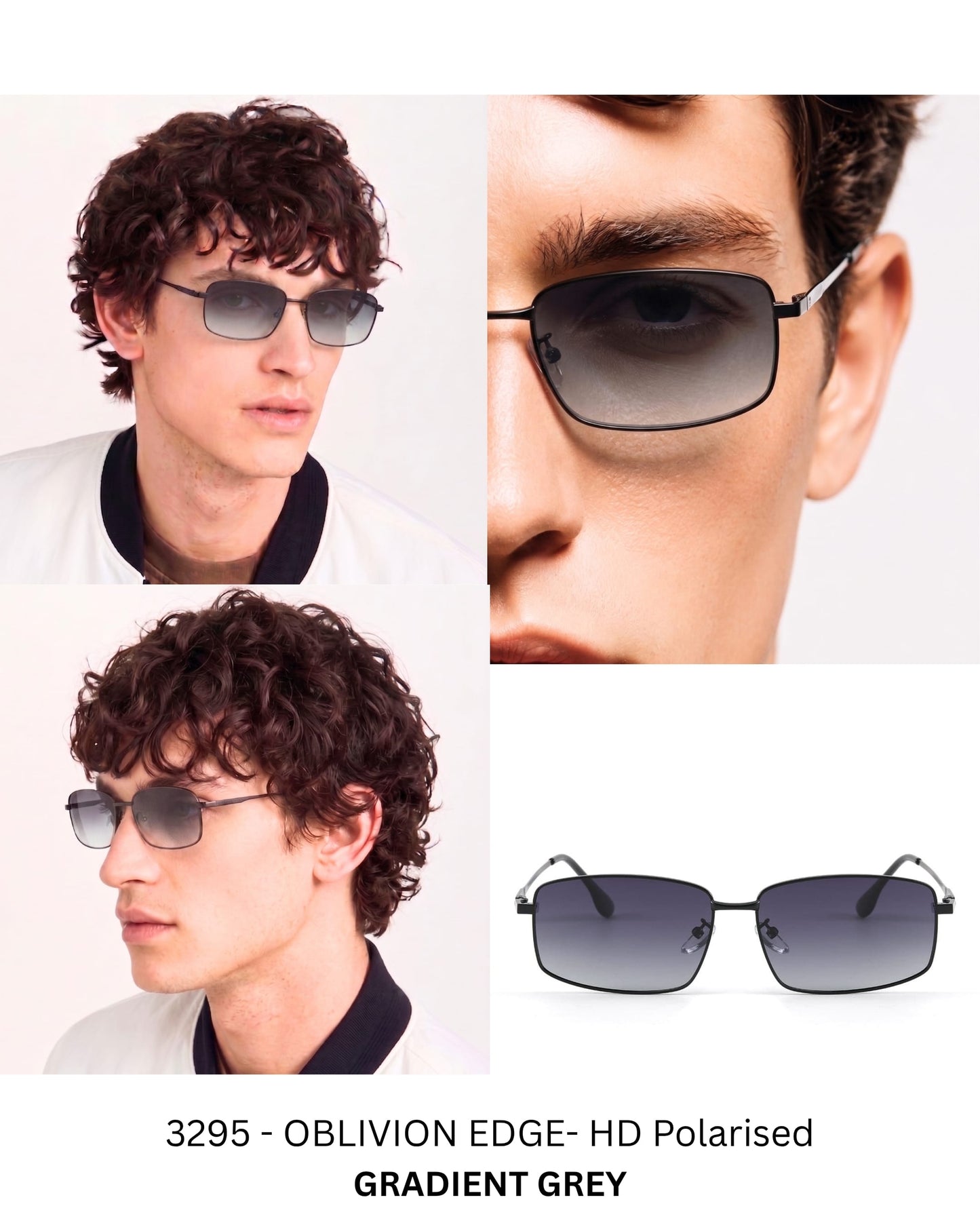 3295 - OBLIVION EDGE- HD Polarised Sunglasses for Men - UV400 Protection, Stainless Steel Frame - Gradient Grey - THE MEN THING