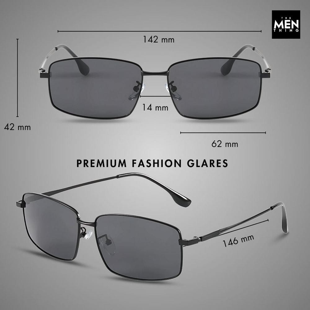 3295 - OBLIVION EDGE- HD Polarised Sunglasses for Men - UV400 Protection, Stainless Steel Frame - Black Lens - THE MEN THING