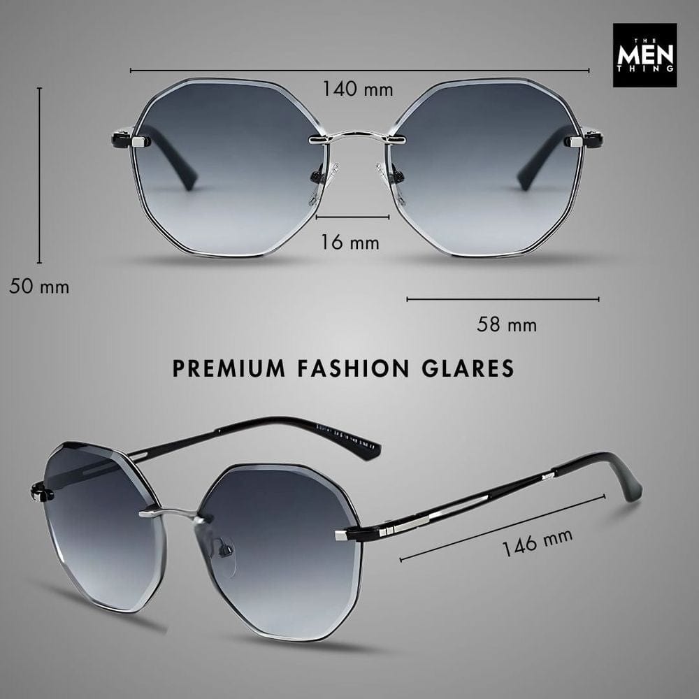 33141 - STEEL PRISM - HD Polarised Sunglasses for Men - UV400 Protection, Stainless Steel Frame - Gold Gradient Coffee - THE MEN THING