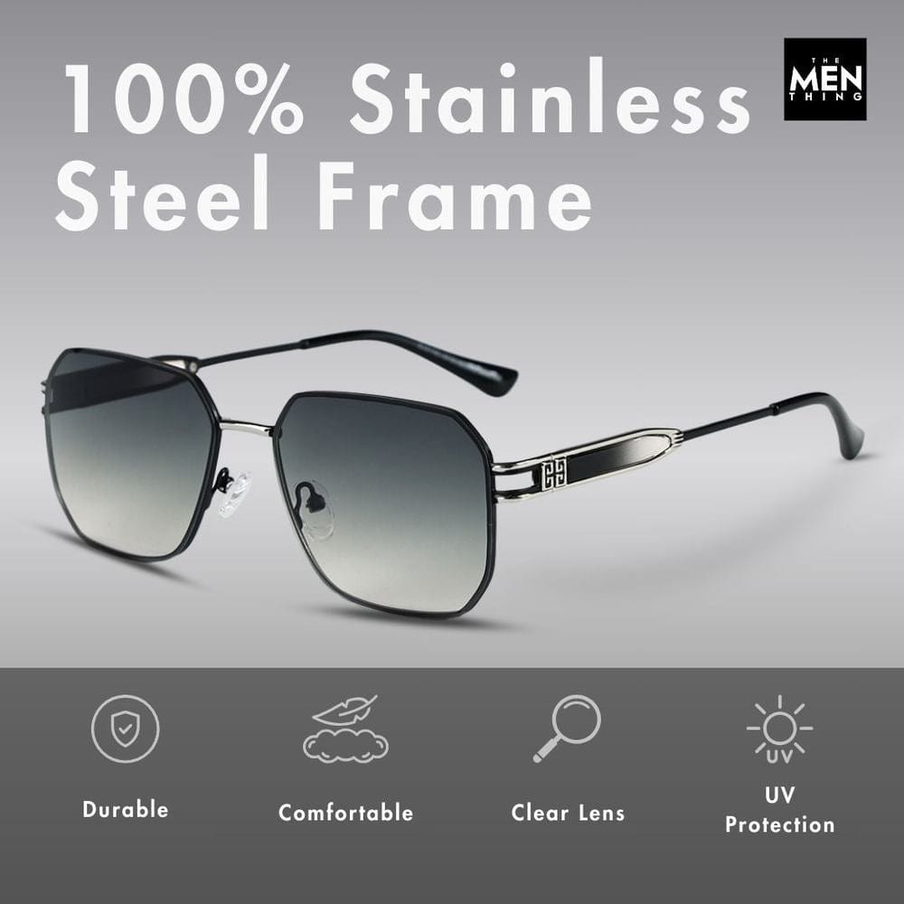 33155 - GRAPHITE LUXE - HD Polarised Sunglasses for Men - UV400 Protection, Stainless Steel Frame - THE MEN THING