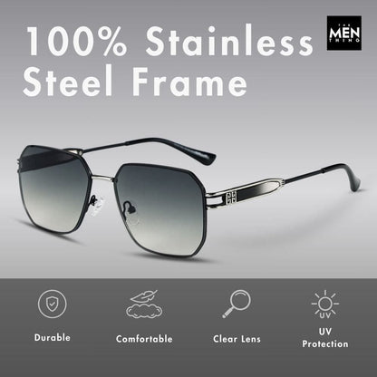 33155 - GRAPHITE LUXE - HD Polarised Sunglasses for Men - UV400 Protection, Stainless Steel Frame - THE MEN THING