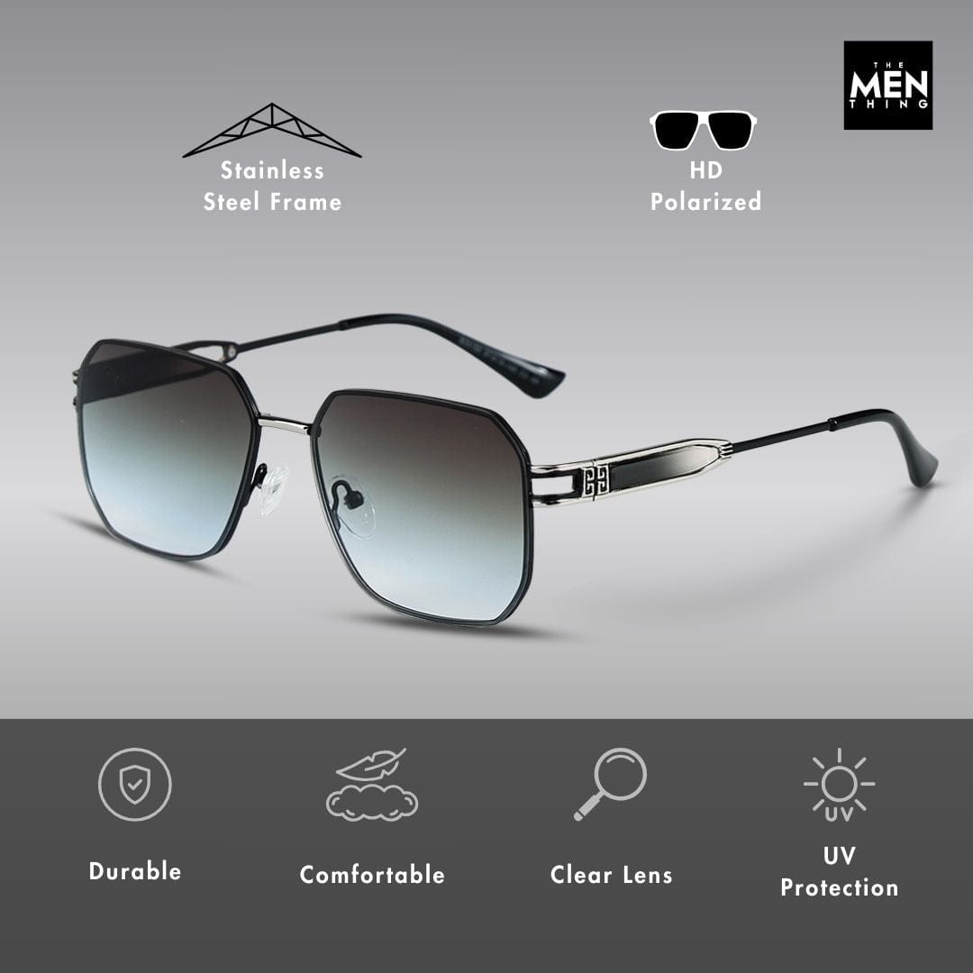 33155 - GRAPHITE LUXE - HD Polarised Sunglasses for Men - UV400 Protection, Stainless Steel Frame - THE MEN THING