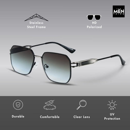33155 - GRAPHITE LUXE - HD Polarised Sunglasses for Men - UV400 Protection, Stainless Steel Frame - THE MEN THING