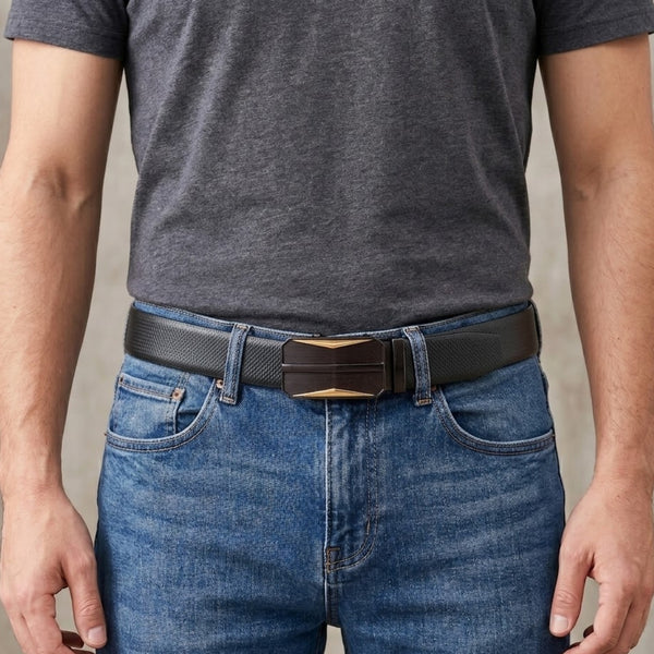 Mens Genuine Leather Belt | 2 in 1 Reversible (Black & Brown) (1 Pc.) - SIGNORA