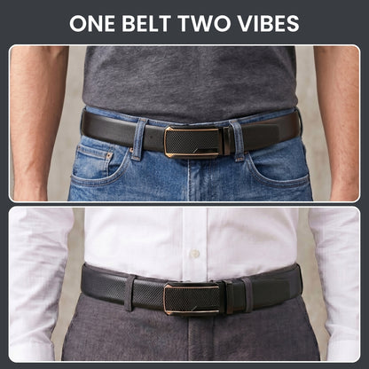 Mens Genuine Leather Belt | 2 in 1 Reversible (Black & Brown) (1 Pc.) - SIGNORA
