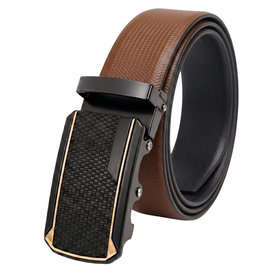 Mens Genuine Leather Belt | 2 in 1 Reversible (Brown & Black) (1 Pc.) - SIGNORA