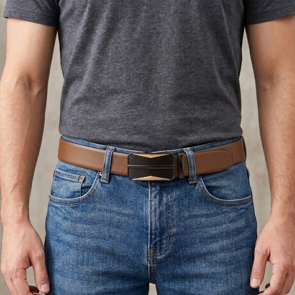 Mens Genuine Leather Belt | 2 in 1 Reversible (Brown & Black) (1 Pc.) - SIGNORA