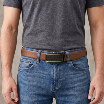 Mens Genuine Leather Belt | 2 in 1 Reversible (Brown & Black) (1 Pc.) - SIGNORA