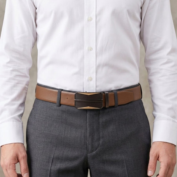 Mens Genuine Leather Belt | 2 in 1 Reversible (Brown & Black) (1 Pc.) - SIGNORA